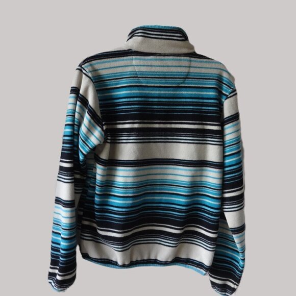 Cowgirl Hardware women's size S, pull over stripe fleece top 5 snap neck closure - Picture 2 of 16